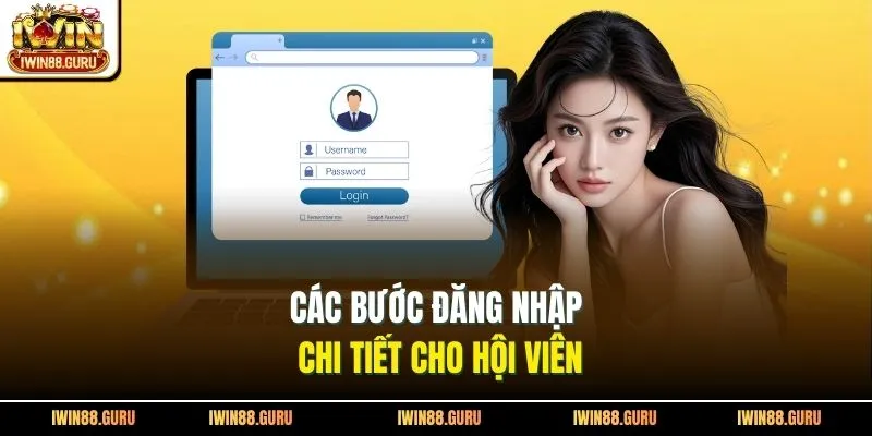 Các bước đăng nhập chi tiết cho hội viên