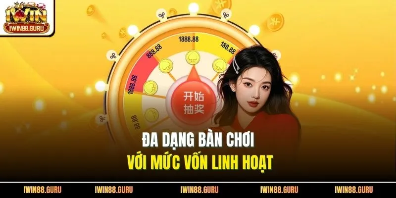 Đa dạng bàn chơi với mức vốn linh hoạt 